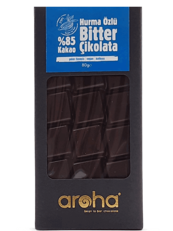 Aroha %85 Kakao Hurma Özlü Bitter Çikolata 80 g