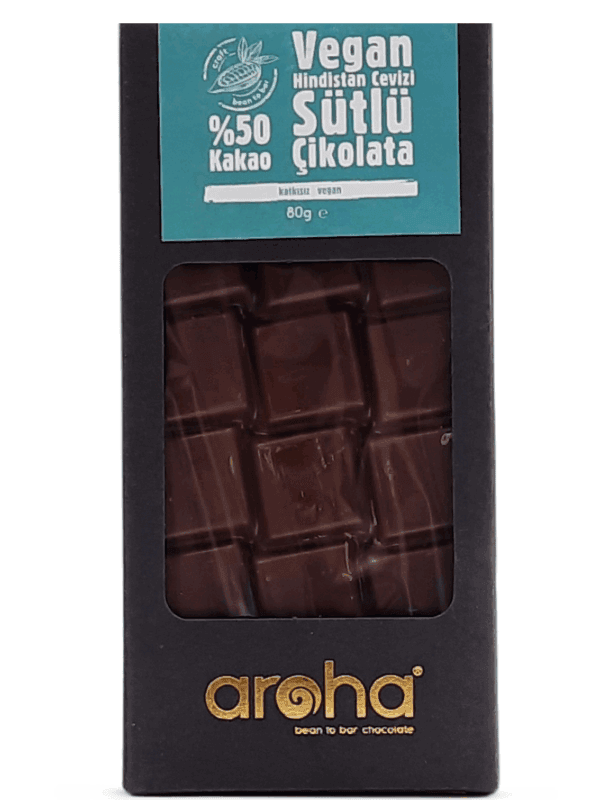Aroha %50 Kakao Vegan Hindistan Cevizi Sütlü Çikolata 80 g