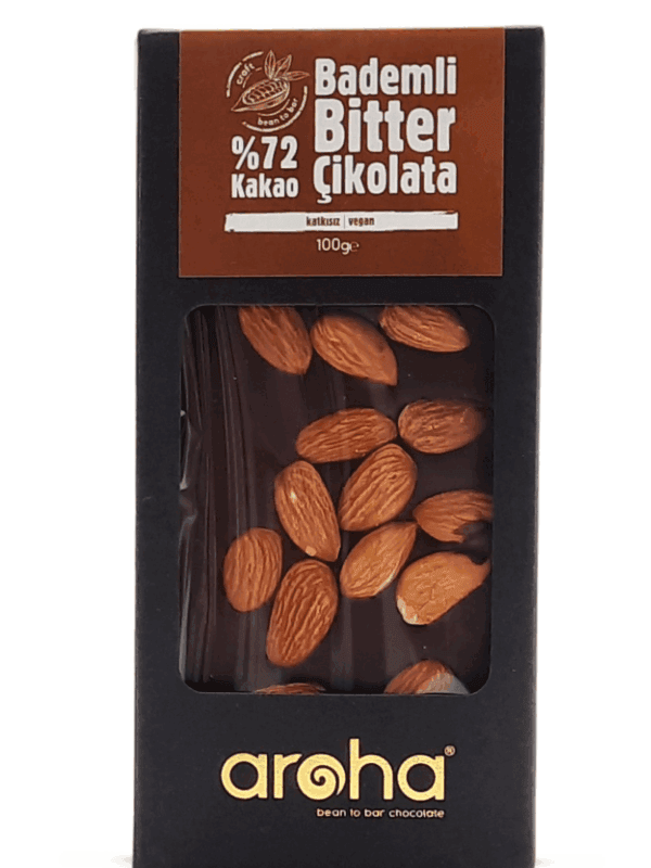 Aroha %72 Kakao Bademli Bitter Çikolata 100 g