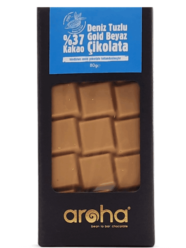 Aroha %37 Kakao Deniz Tuzlu Gold Beyaz Çikolata 90 g