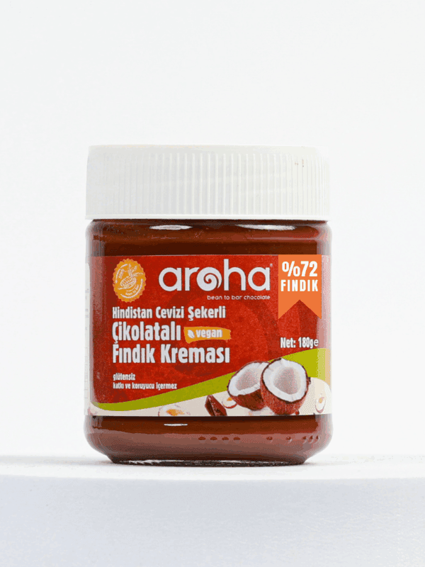 Aroha Hindistan Cevizi Şekerli Çikolatalı Fındık Kreması %72 Fındık 180 g