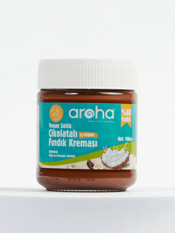 Aroha Vegan Sütlü Çikolatalı Fındık Kreması %60 Fındık 180 g