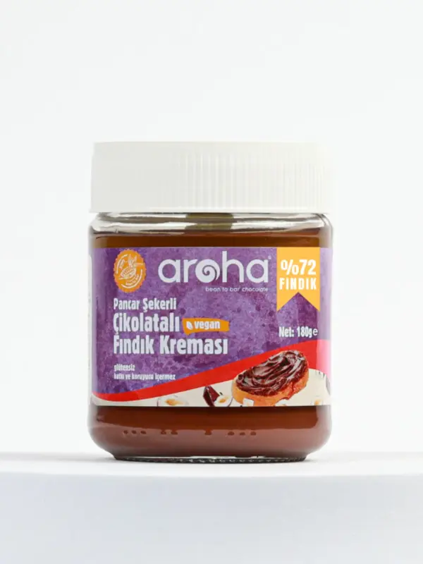 Aroha Pancar Şekerli Çikolatalı Fındık Kreması %72 Fındık 180 g