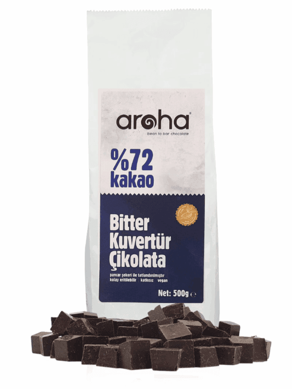 Aroha %72 Kakao Bitter Kuvertür Çikolata 500 g