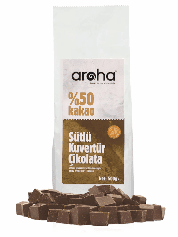 Aroha %50 Kakao Sütlü Kuvertür Çikolata 500 g