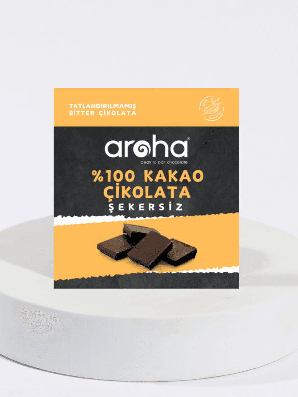 Aroha %100 Kakao Şekersiz Bitter Çikolata 40g