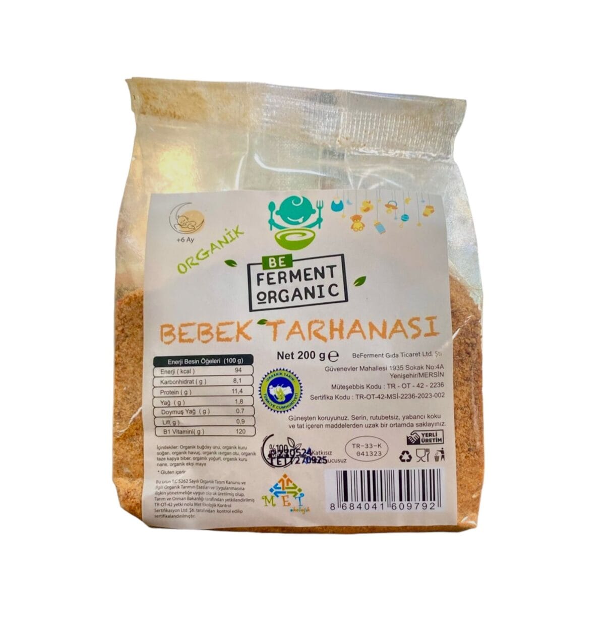 Beferment Organic Bebek Tarhanası 200 g x 4 Adet