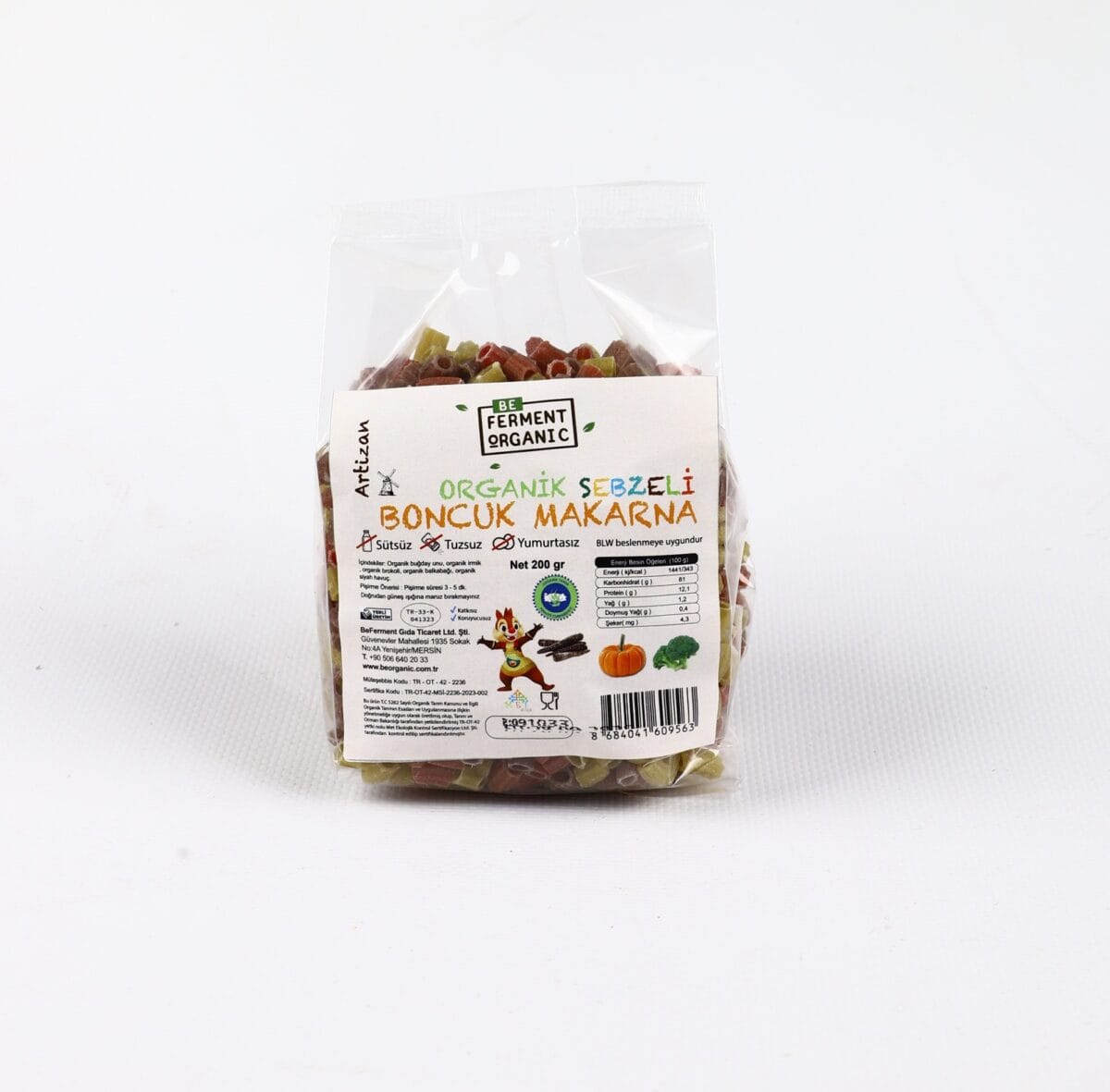 Beferment Organic Boncuk Makarna 200 g x 4 Adet