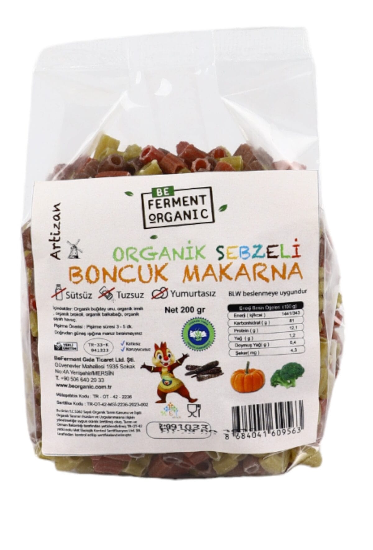 Beferment Organic Boncuk Makarna 450 g x 4 Adet
