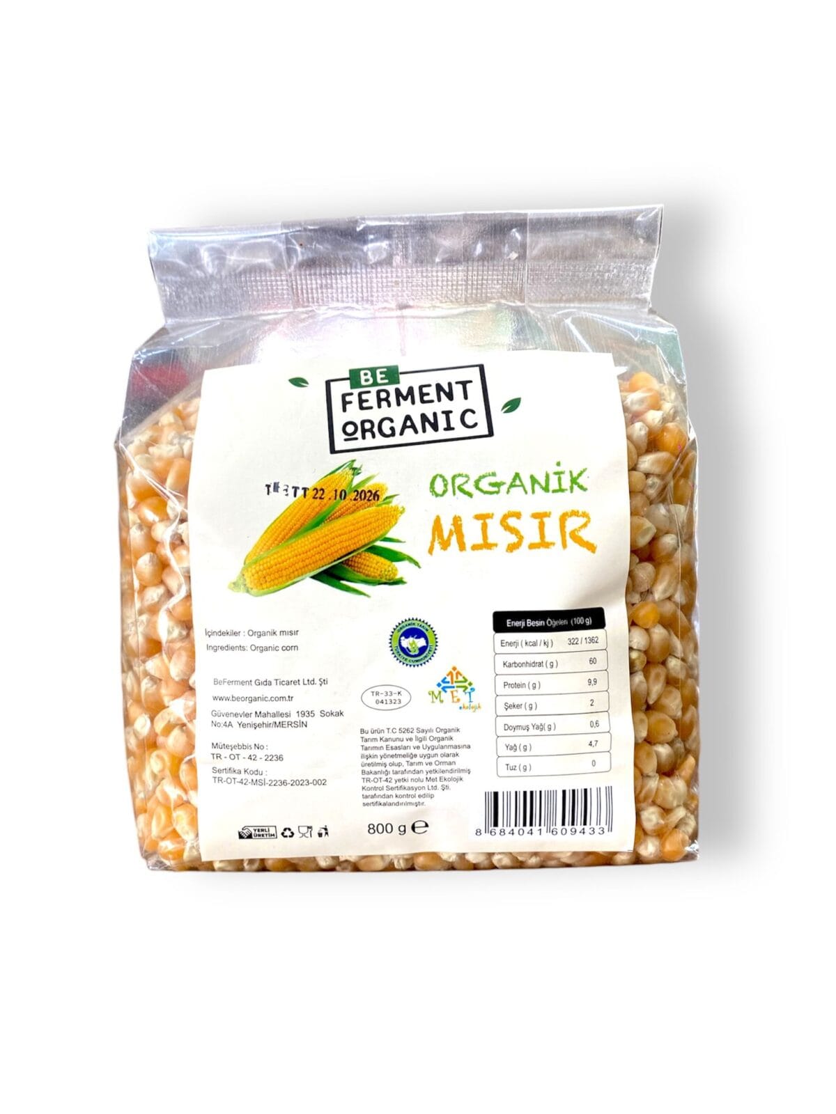 Beferment Organic Cin Mısır 800 g x 4 Adet