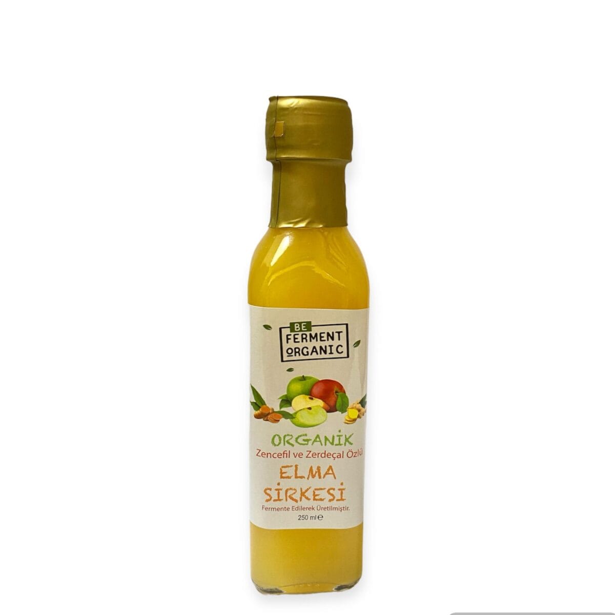 Beferment Organic Zerdeçallı Zencefil Özlü Elma Sirkesi 250 mL x 4 Adet