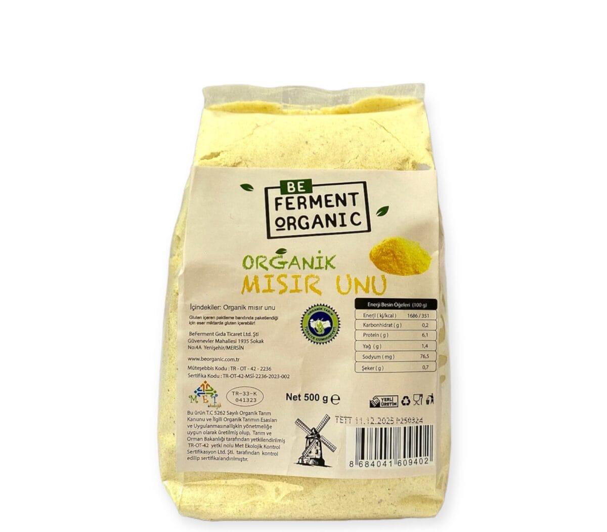 Beferment Organic Mısır Unu 500 g x 4 Adet