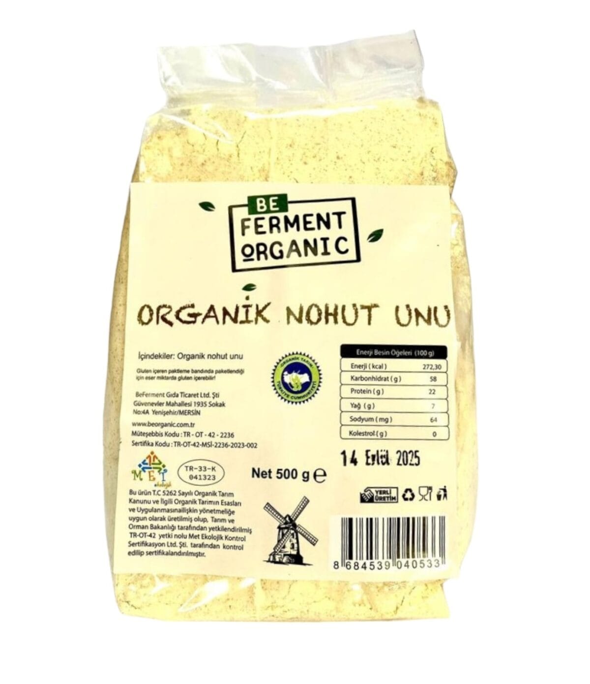 Beferment Organic Nohut Unu 500 g x 4 Adet