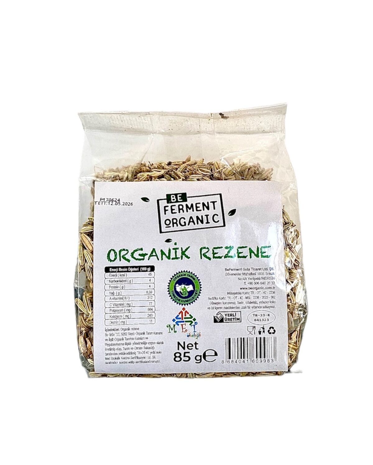 Beferment Organic Rezene 85 g x 4 Adet