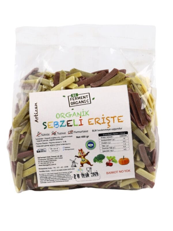 Beferment Organic Sebzeli Erişte 450 g x 4 Adet
