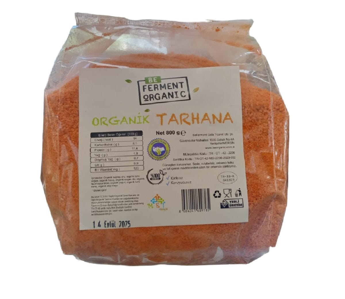 Beferment Organic Tarhana 800 g x 4 Adet