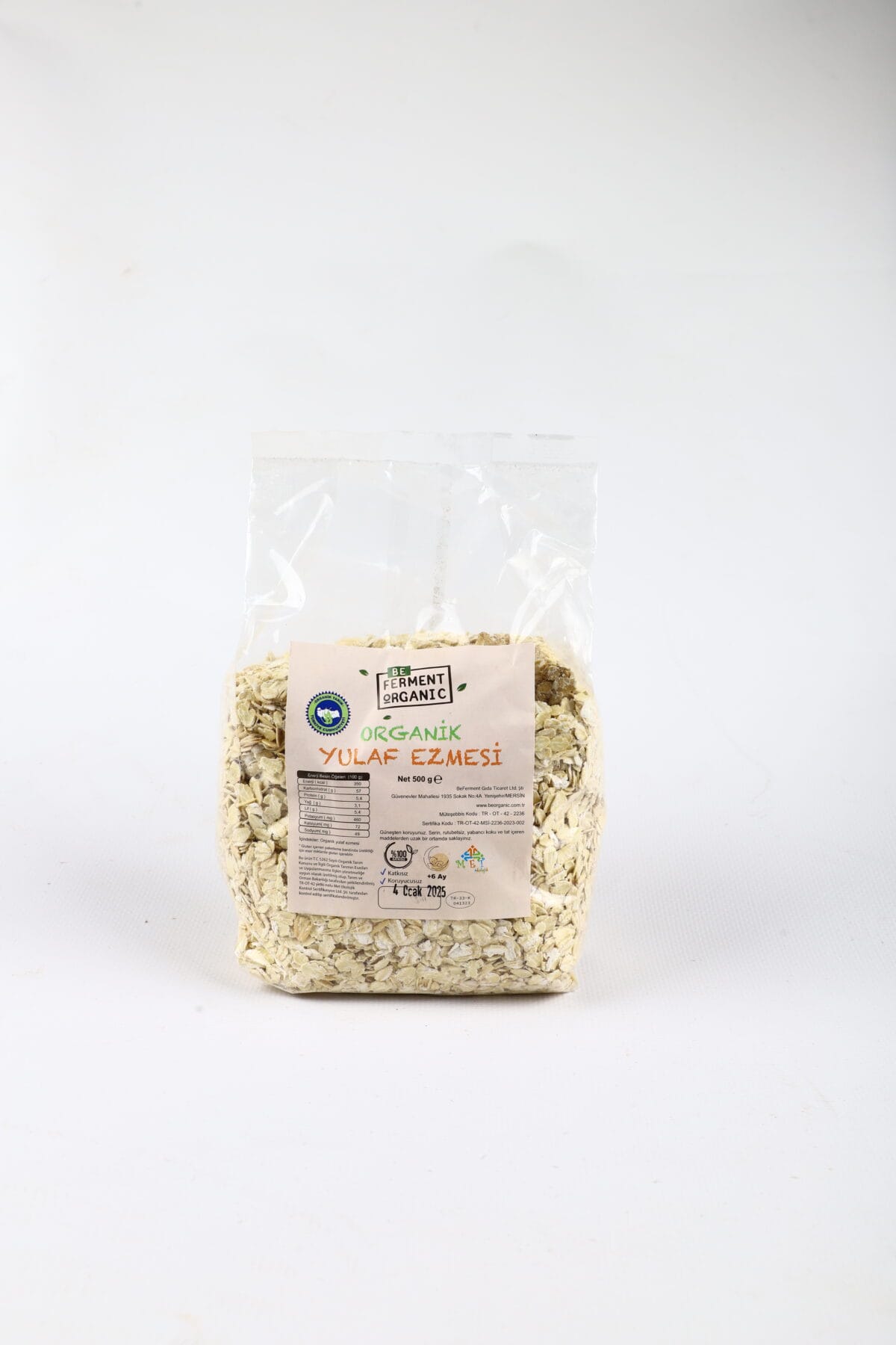 Beferment Organic Yulaf Ezmesi 500 g x 4 Adet