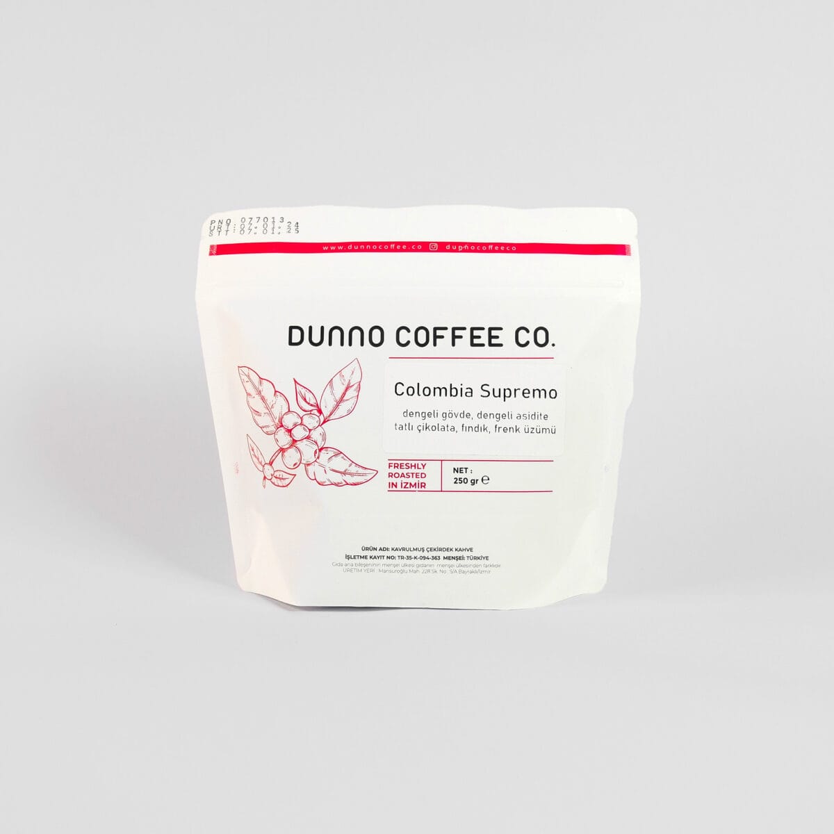 Dunno Colombia Supremo Çekirdek Kahve 250 g