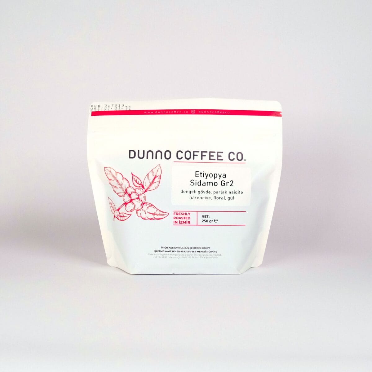 Dunno Etiyopya Sidamo G2 Çekirdek Kahve 250 g