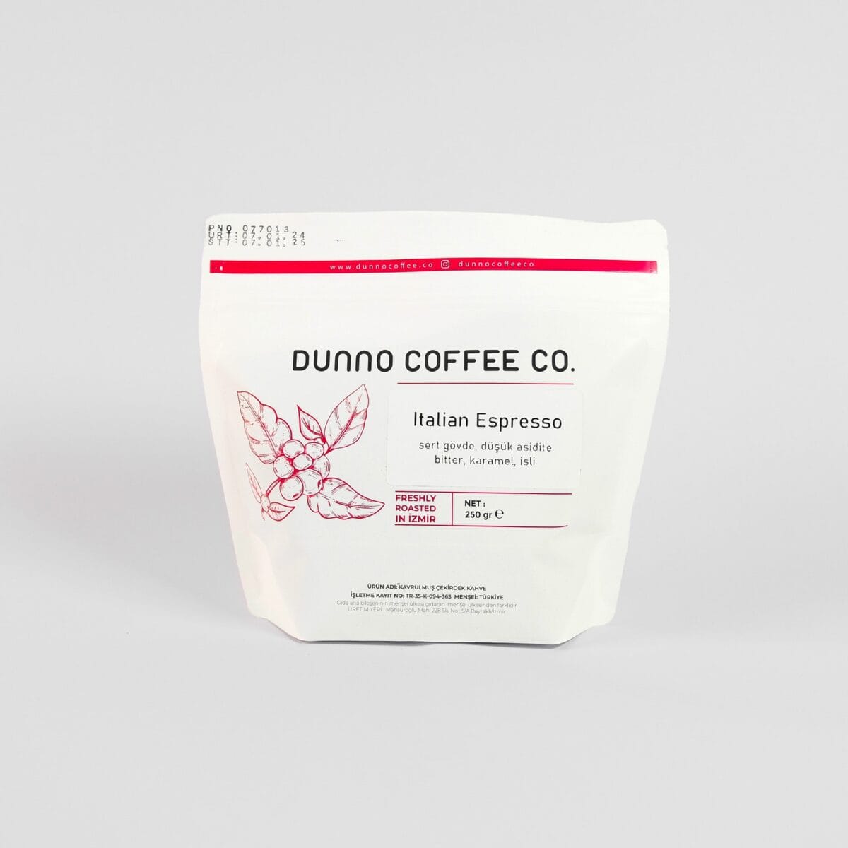 Dunno Italian Espresso Blend Çekirdek Kahve 250 g