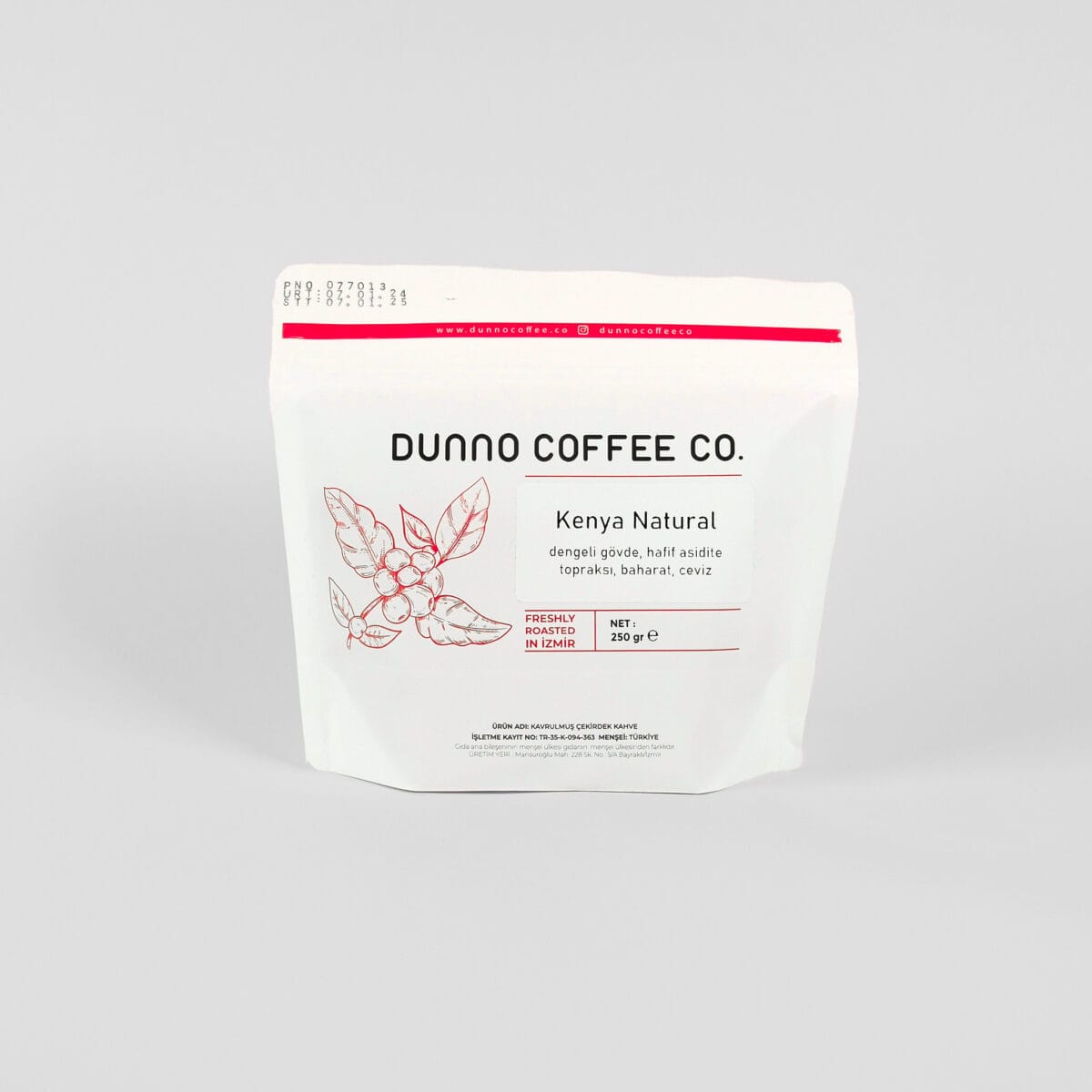 Dunno Kenya Natural Çekirdek Kahve 250 g