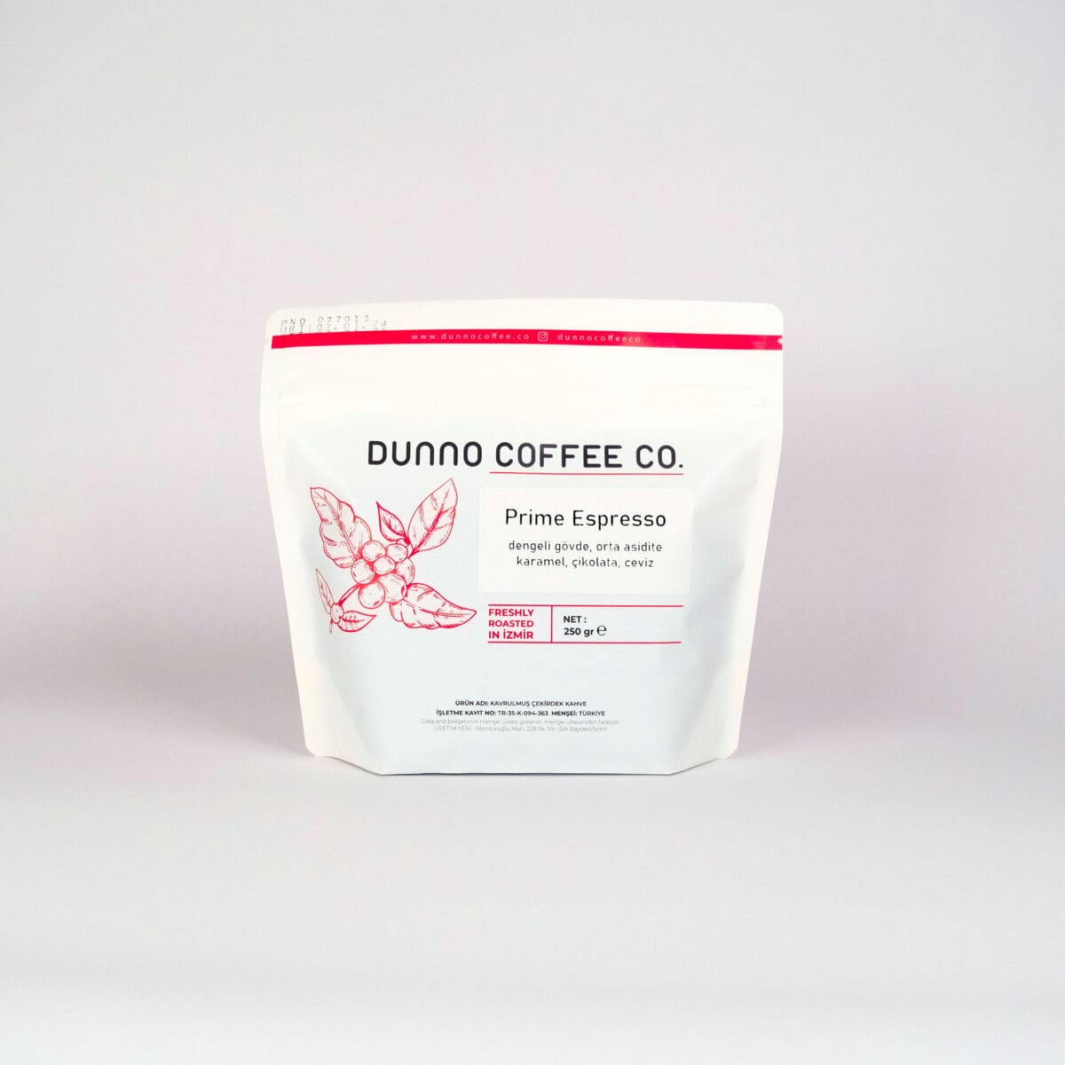 Dunno Prime Espresso Blend Çekirdek Kahve 250 g