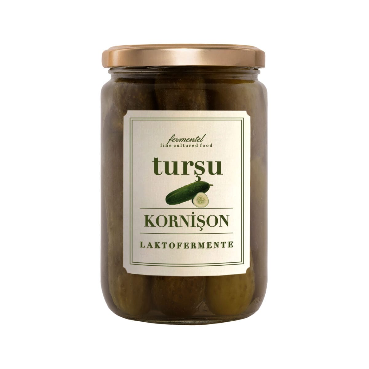 Fermentel Laltofermente Kornişon Turşu 660 mL x 12 Adet