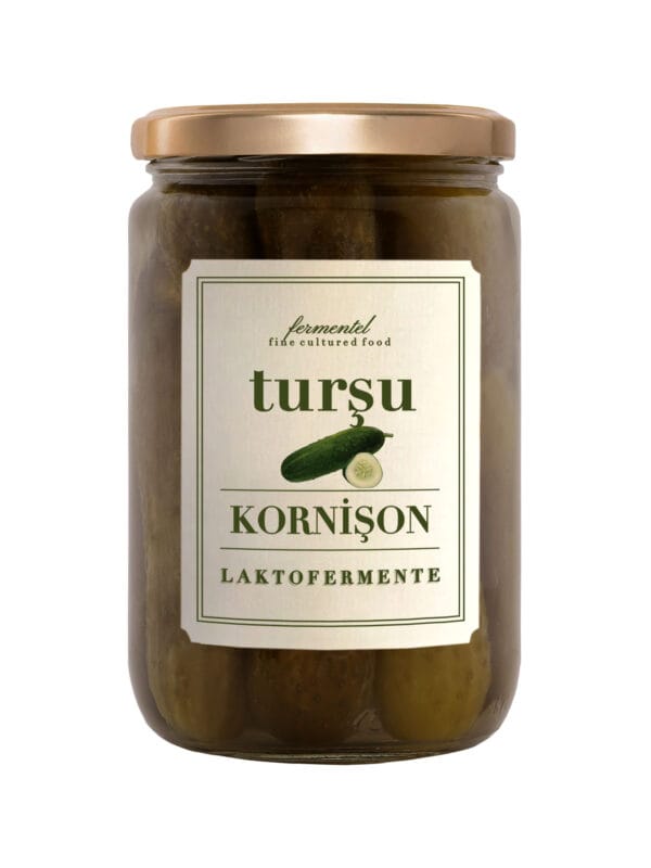 Fermentel Laltofermente Kornişon Turşu 660 mL x 12 Adet
