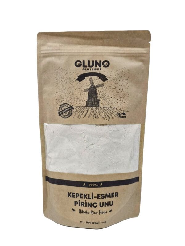 Gluno Glutensiz Kepekli - Esmer Pirinç Unu 500 g