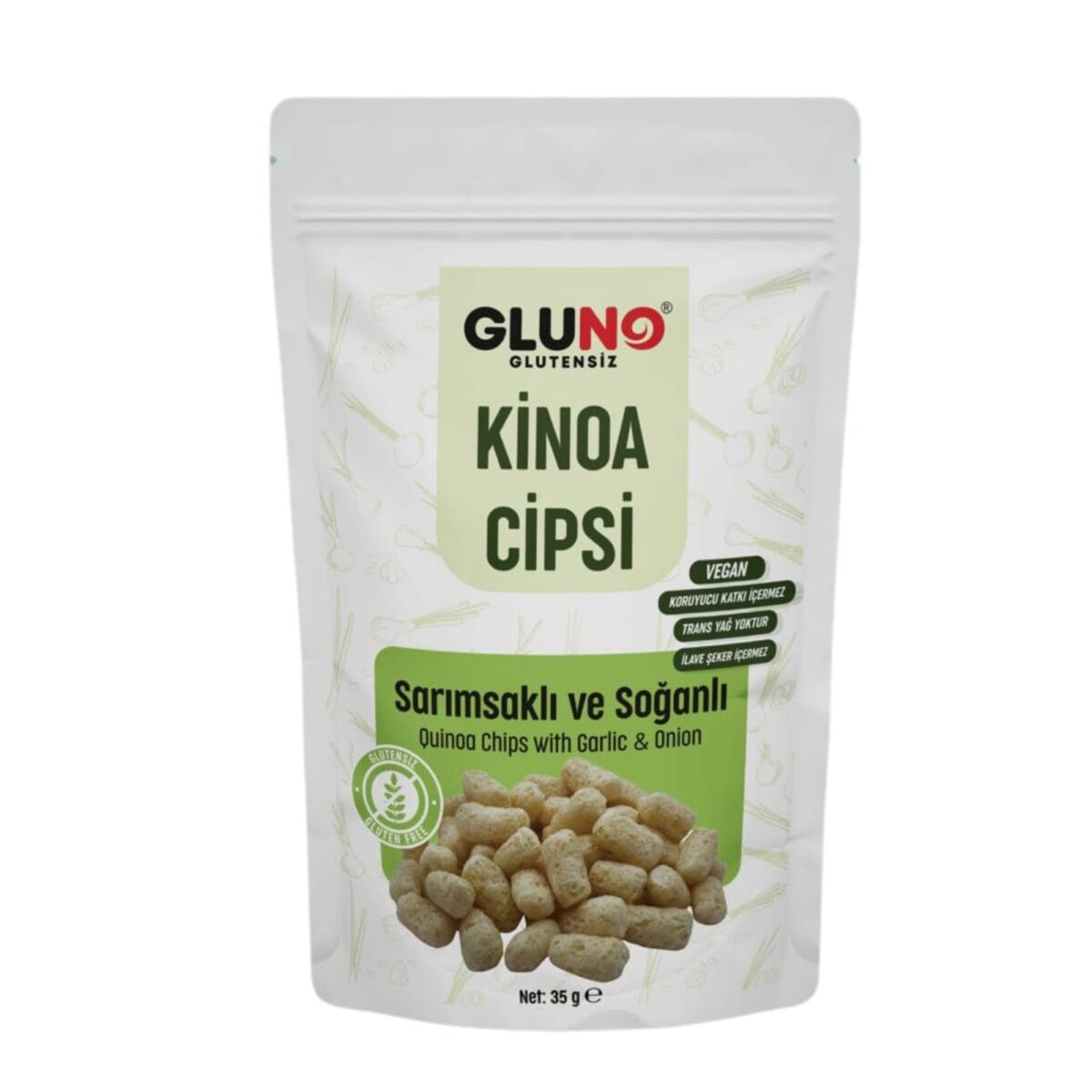 Gluno Glutensiz Sarımsaklı Soğanlı Kinoa Cips 35 g