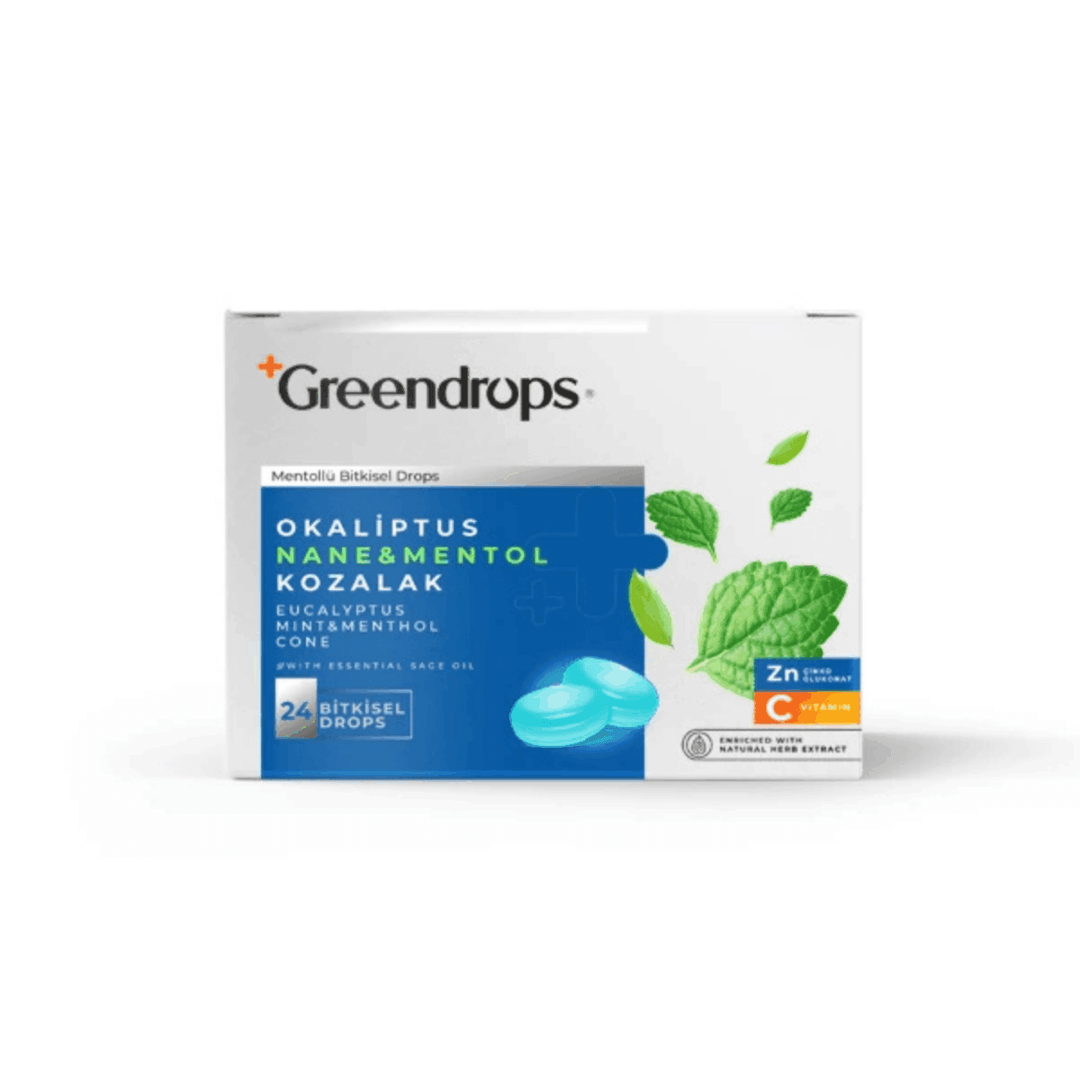 Greendrops Okaliptüs & Nane & Mentol & Kozalak 24'lü x 12 Adet
