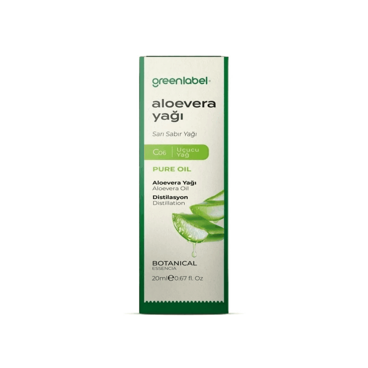 Greenlabel Aloe Vera Yağı – Tıbbi Sarısabır 20 mL x 6 Adet
