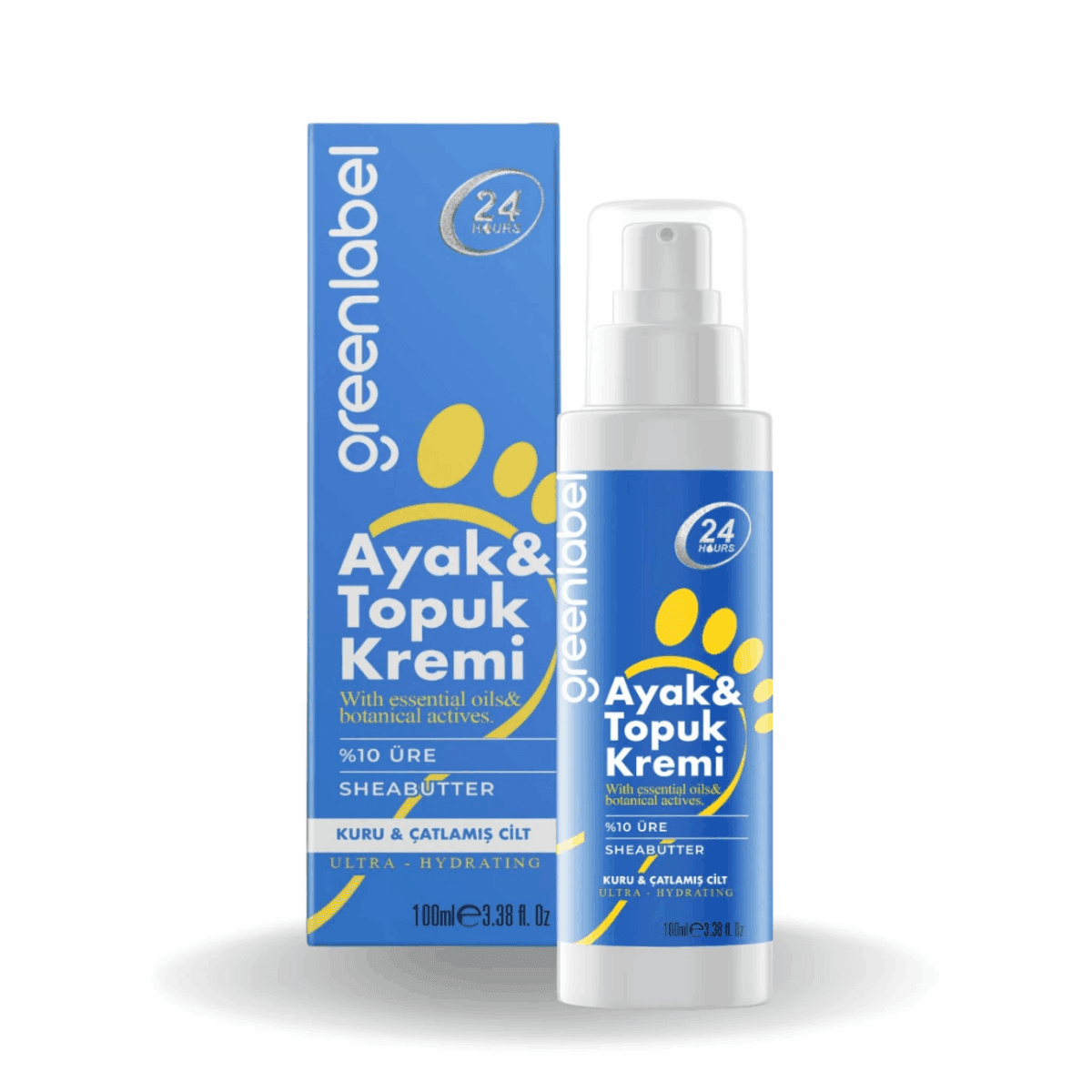 Greenlabel %10 Üre Shea Butter ve Çay Ağacı Yağı İçeren Çatlak Onarıcı Nemlendirici Ayak ve Topuk Bakım Kremi 100 mL x 12 Adet