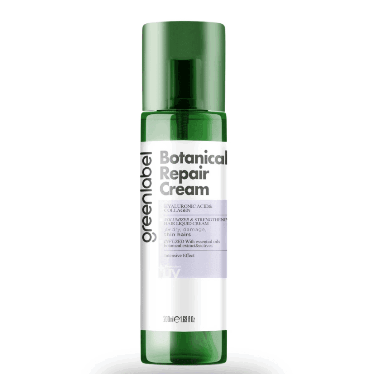 Greenlabel Collagen ve Hyaluronik Asit İçeren Onarıcı & Dolgunlaştırıcı UV Koruyucu Sıvı Saç Kremi 200 mL x 12 Adet