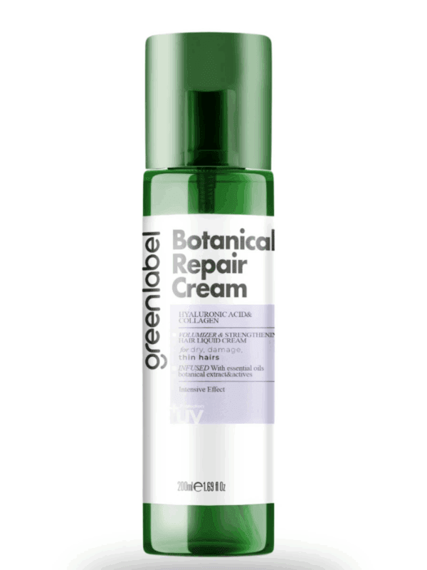 Greenlabel Collagen ve Hyaluronik Asit İçeren Onarıcı & Dolgunlaştırıcı UV Koruyucu Sıvı Saç Kremi 200 mL x 12 Adet