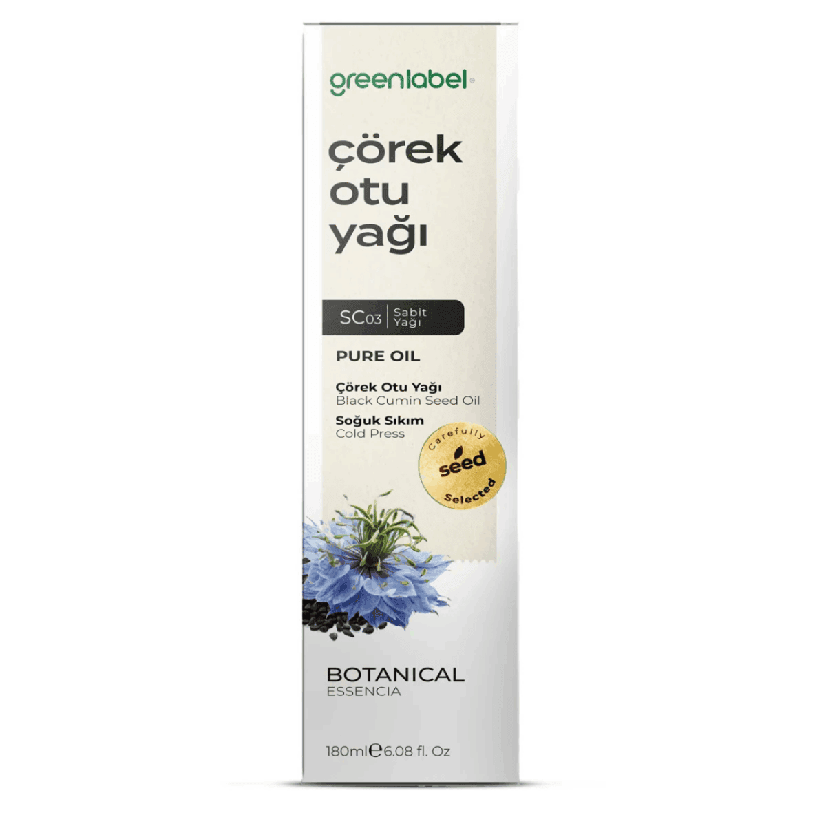 Greenlabel Çörekotu Yağı Yerli Tohum 180 mL x 12 Adet
