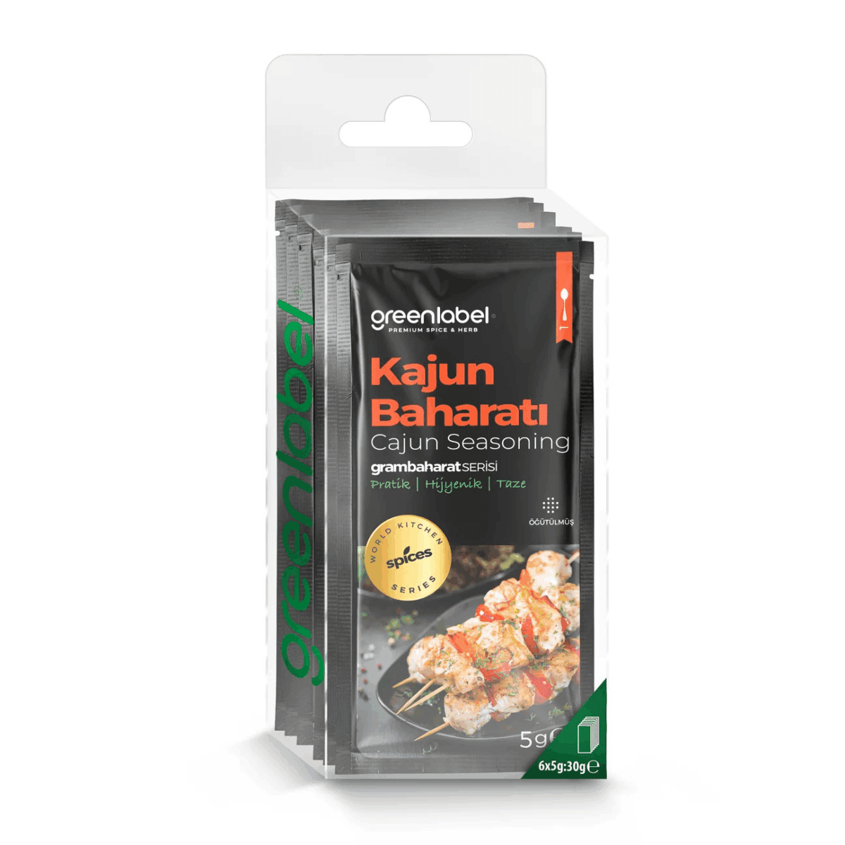 Greenlabel Gram Baharat Kajun Baharatı 5 g 6'lı Paket x 12 Adet