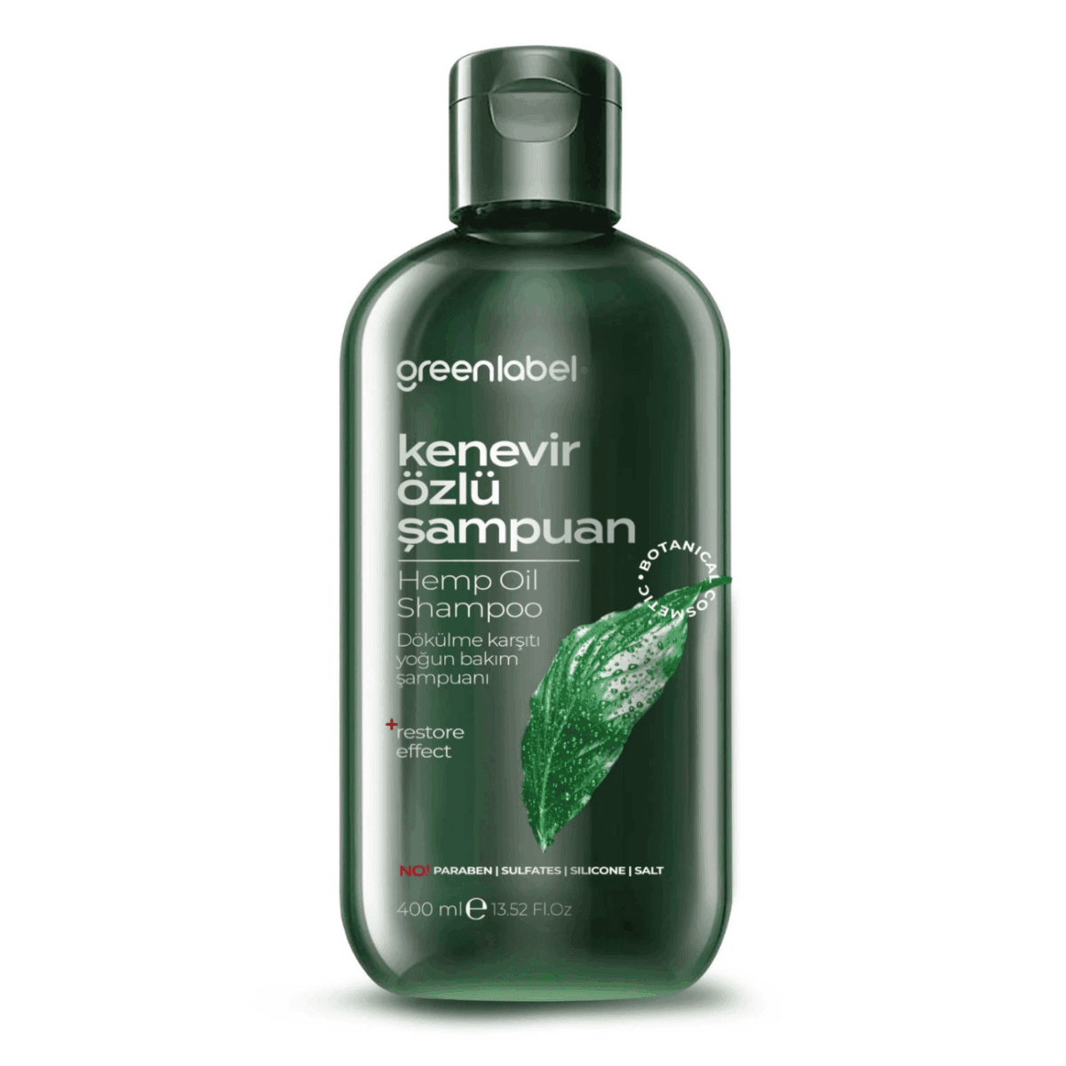 Greenlabel Kenevir Özlü Tuzsuz Parabensiz Sülfatsız Kepek Karşıtı Bakım ve Onarım Şampuanı 400 mL x 12 Adet