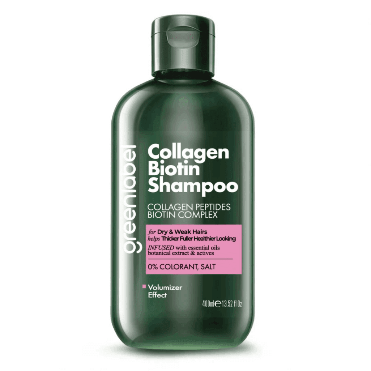 Greenlabel Kolajen ve Biotin Özlü Parabensiz Tuzsuz Hacim Verici Şampuan 400 mL x 12 Adet