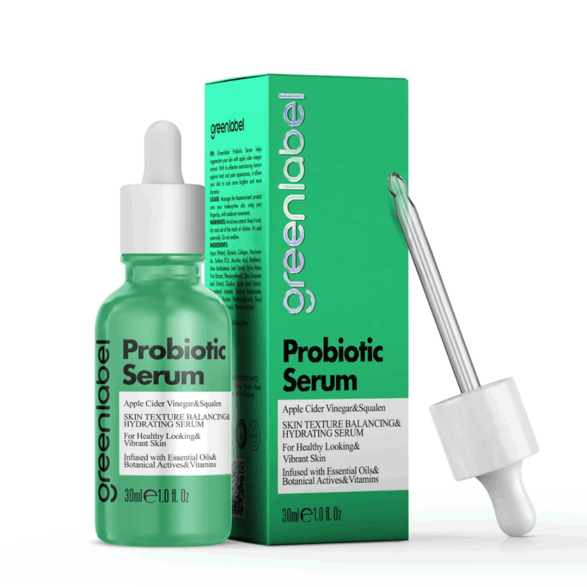 Greenlabel Aydınlatıcı, Yenileyici ve Cilt Bariyeri Güçlendirici Pre+Probiyotik Serum 30 mL x 12 Adet