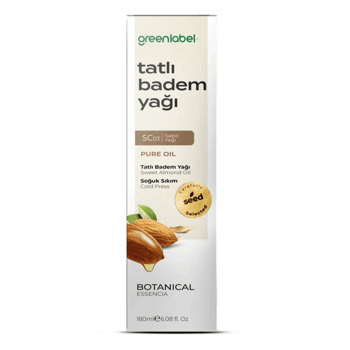Greenlabel Tatlı Badem Yağı 180 mL x 12 Adet