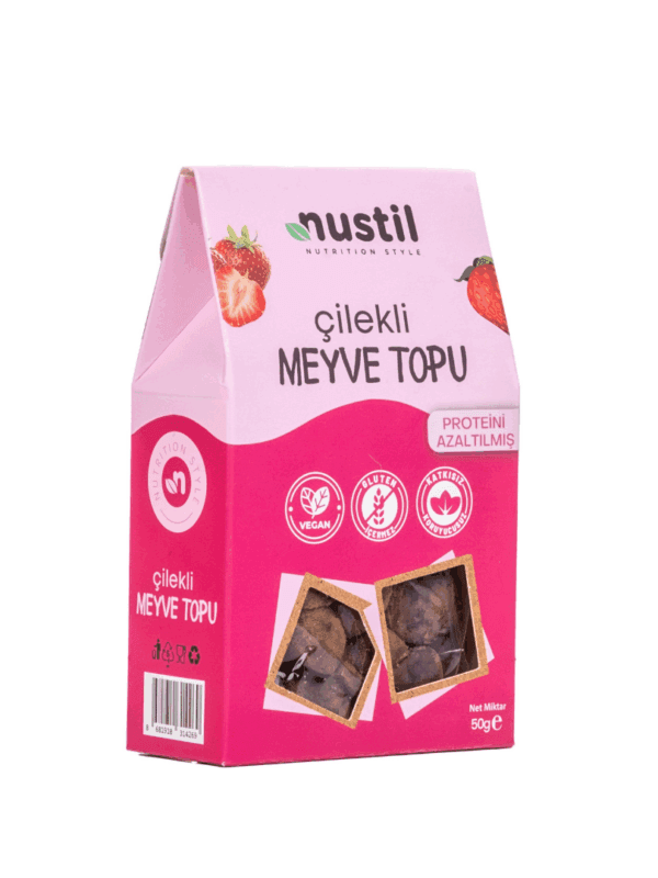 Nustil Glutensiz Çilekli Meyve Topu 50g x8