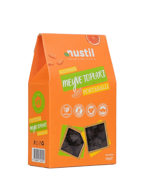 Nustil Glutensiz Portakallı Meyve Topları 90 g x 8 Adet