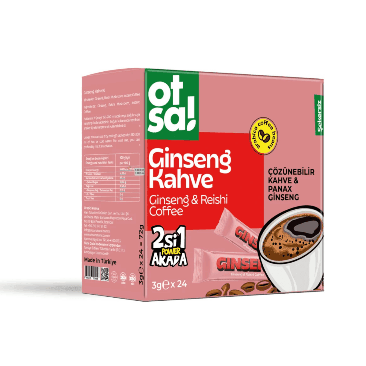 Otsa Ginseng & Reishi Kahve 24'lü x 12 Adet