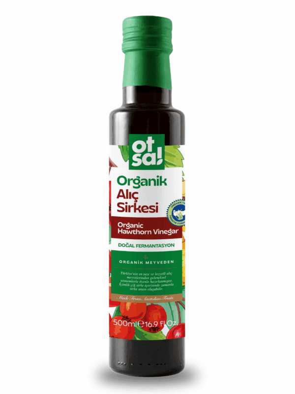 Otsa Organik Alıç Sirkesi (İçimlik Çiğ Sirke) 500 mL x 12 Adet