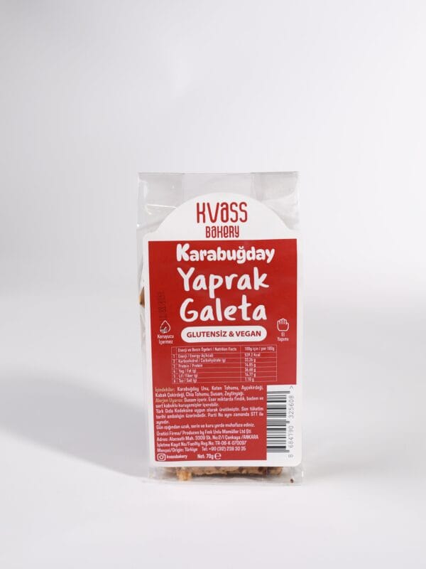 Kvass Bakery Glütensiz Yaprak Galeta 70 g