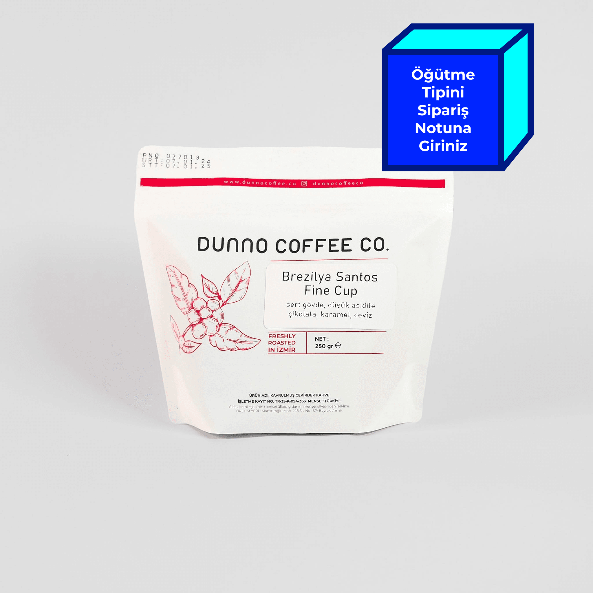 Dunno Brezilya Santos Fine Cup Çekirdek Kahve 250 g