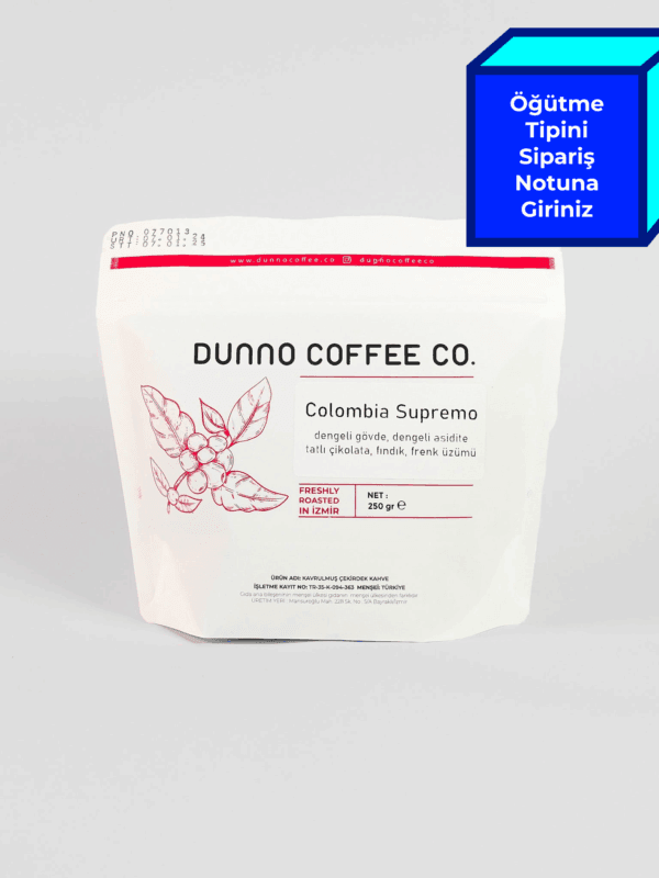 Dunno Colombia Supremo Çekirdek Kahve 250 g