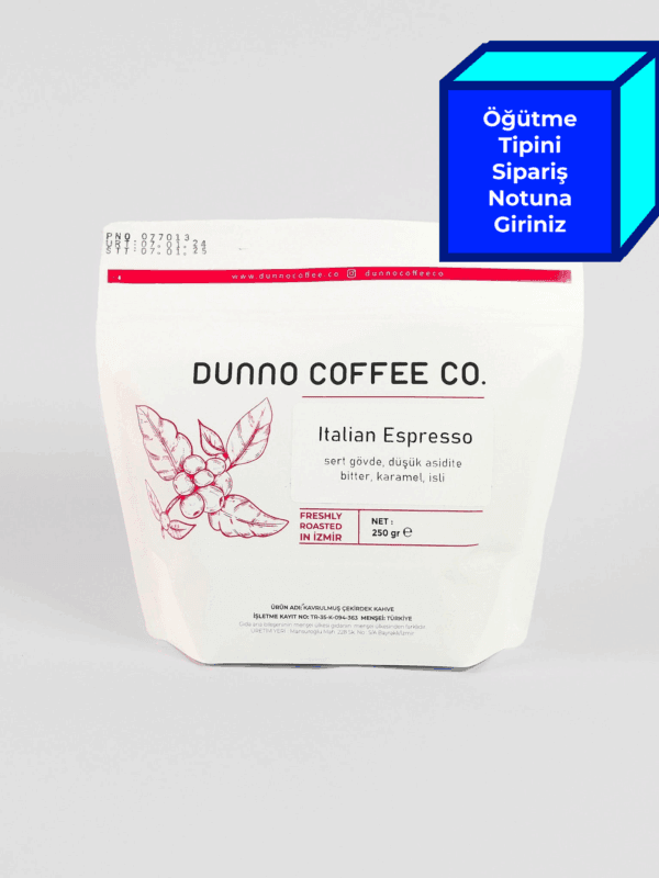 Dunno Italian Espresso Blend Çekirdek Kahve 250 g