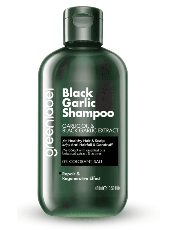 Greenlabel Siyah Sarımsak Özlü Parabensiz Tuzsuz Dökülme ve Kepek Karşıtı Şampuan 400 mL x 12 Adet